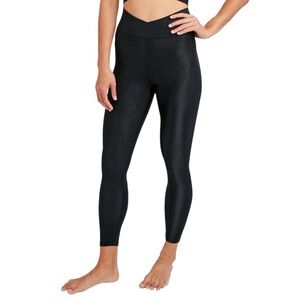 Tulip waist ottoman ribbed black leggings
